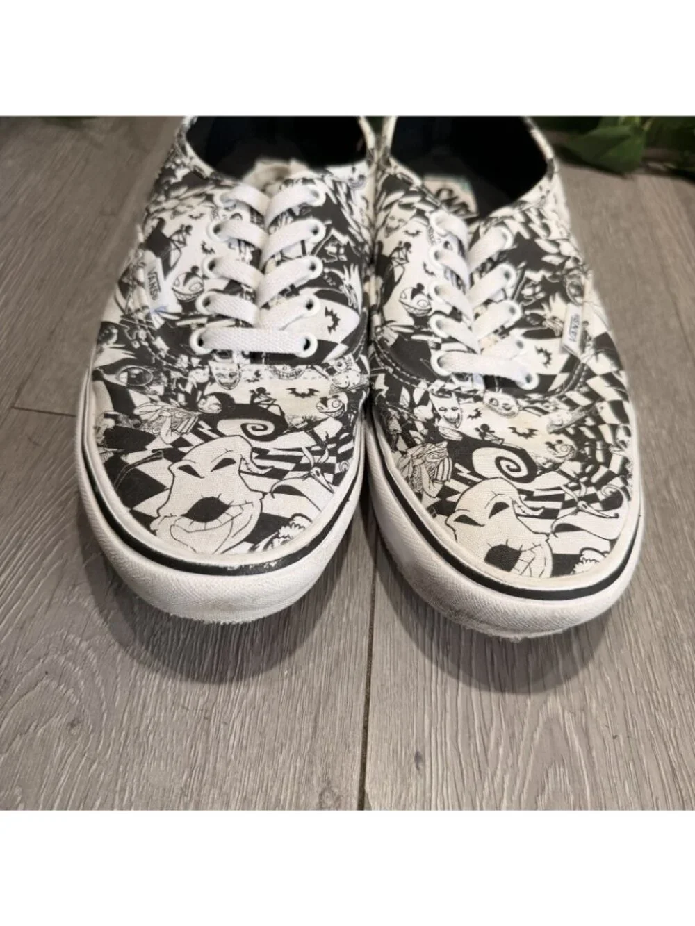 Vans Nightmare Before Xmas Mens 10 Black White Comfy Cush Lace Up Sneaker Shoes
